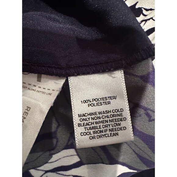 Loft Wide-Leg Pants – Size XS – Dark Navy with Black & White Floral Print - Picture 4 of 7